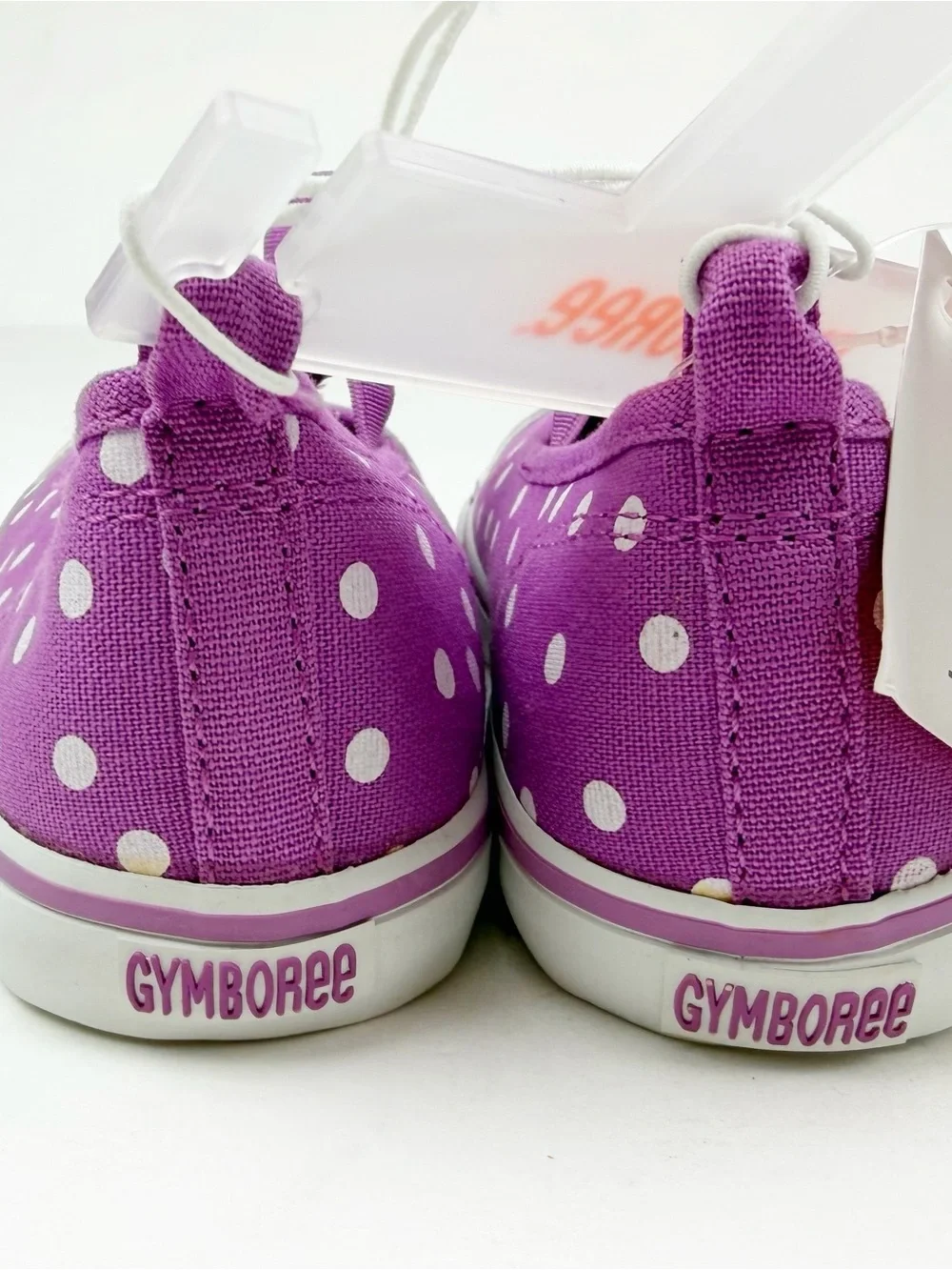 Gymboree Pinwheel Pastels Purple White Polka Dot Slip On Shoes Bow Size 10